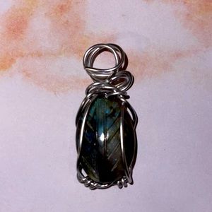 Flash labradorite cabochon wire wrapping!